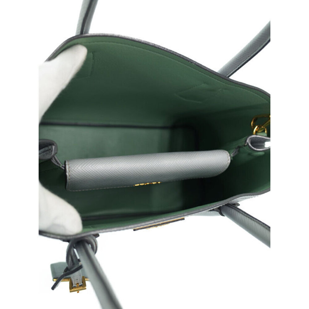 Prada Double Saffiano leather tote bag top handles Blue - Picture 3 of 9